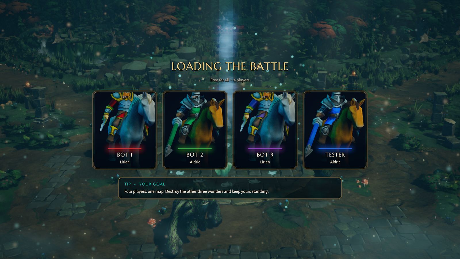 Four heroes on the loading screen